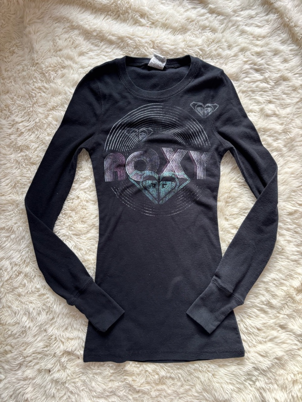 Roxy Black Long Sleeve Tee with Logo